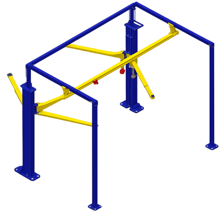 TSL9 heavy-duty two-post dismantling lift for auto recycling and salvage yard vehicle teardown